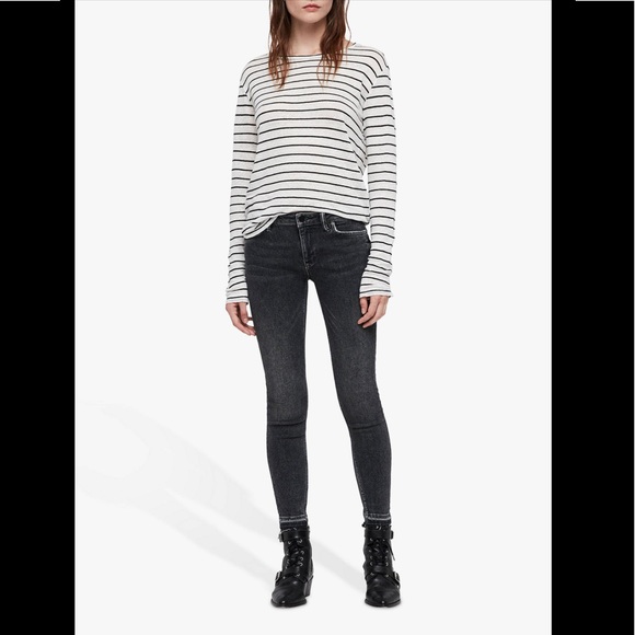 NWT! All Saints Esme Breton Stripe Long Sleeve Tee Small - Picture 2 of 5